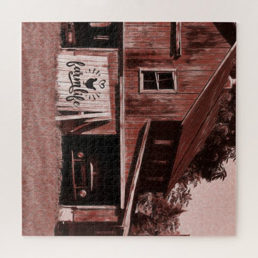 Boerderij Life Antiek Red Barn Legpuzzel (Horizontaal)