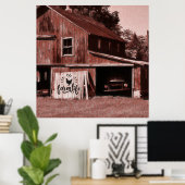 Boerderij Life Antiek Red Barn Poster (Thuiskantoor)