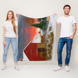 Boerderij Life Barnyard in Winter Horatio Shaw 188 Fleece Deken