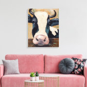 Boerderij Life - Gunther de Koe Canvas Afdruk (Insitu (Woonkamer))