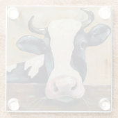 Boerderij Life - Gunther de Koe Glazen Onderzetter (Achterkant)