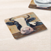 Boerderij Life - Gunther the Cow Kartonnen Onderzetters (Schuin)