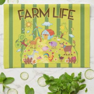 Boerderij Life Kitchen Towel Theedoek