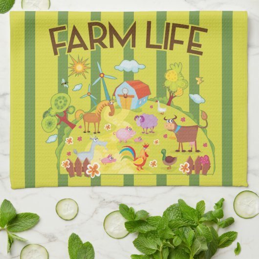 Boerderij Life Kitchen Towel Theedoek (Gevouwen)