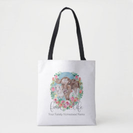 Boerderij Life Quote Family Homestead Chicken Koe  Tote Bag