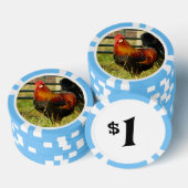 Boerderij Life Rooster $1 Poker Chip (Opstapeling)