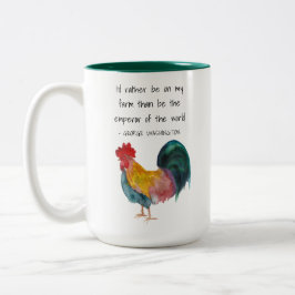 Boerderij Life Rooster George Washington Quote Tweekleurige Koffiemok
