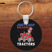 Boerderij Lifestyle 4 juli Gewoon een jongen die h Sleutelhanger (Voorkant)