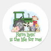 Boerderij Livin' (Girl) Ronde Sticker (Voorkant)