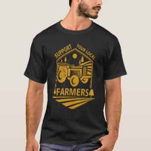 Boerderij lokale voedselpatriottische boeren onder t-shirt