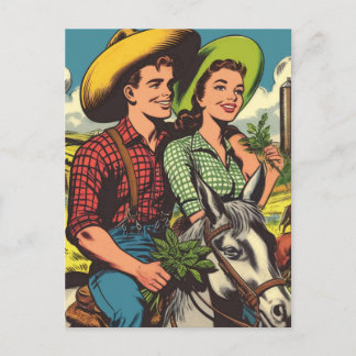 Boerderij Love Couple Comics Briefkaart