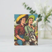 Boerderij Love Couple Comics Briefkaart (Staand voorkant)