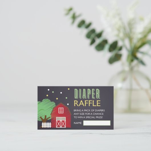 Boerderij Luier Raffle Ticket Informatiekaartje (Staand voorkant)