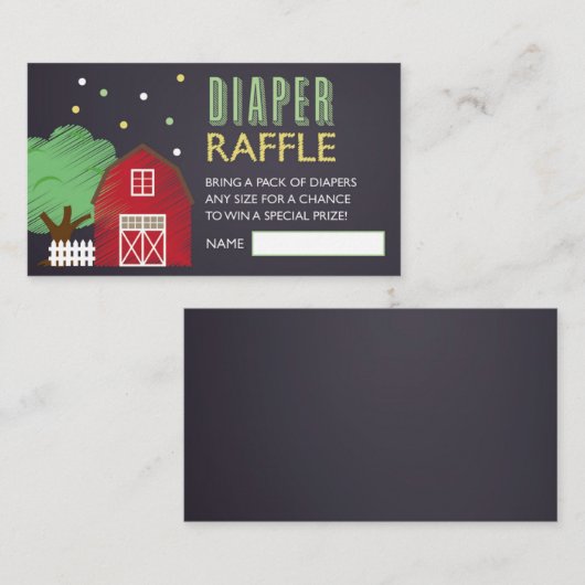 Boerderij Luier Raffle Ticket Informatiekaartje (Voorkant / Achterkant)