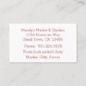 Boerderij Markt Fruit Border Visitekaartje (Achterkant)