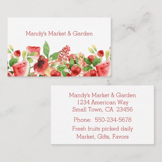 Boerderij Markt Fruit Border Visitekaartje (Voorkant / Achterkant)