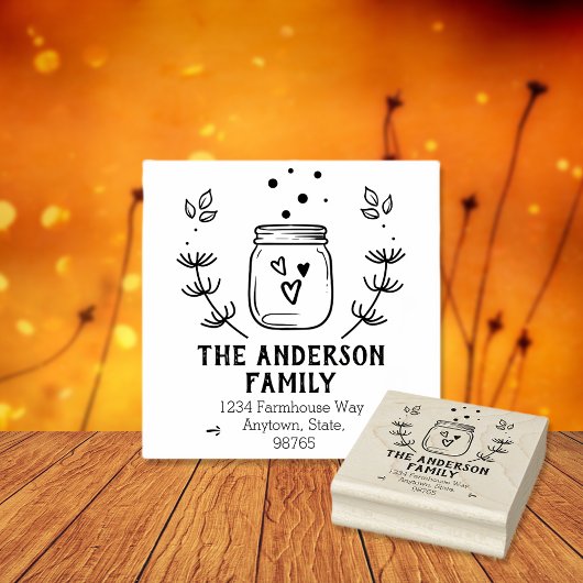 Boerderij Mason Jar Retouradres Rubberstempel