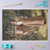 Boerderij meisje met Koe Romantic Farmhouse Scene Tissuepapier (Craft)