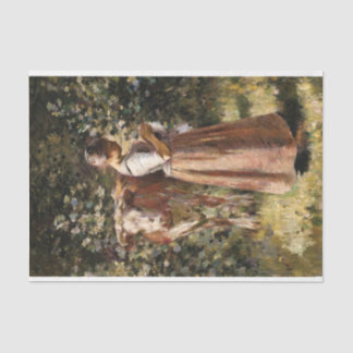 Boerderij meisje met Koe Romantic Farmhouse Scene Tissuepapier