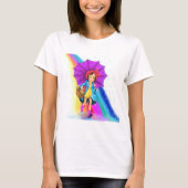 Boerderij Meisje met Umbrella Rainbow T-Shirt (Voorkant)