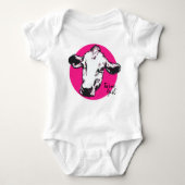 Boerderij Meisje Roze Koe Baby Bodysuit (Voorkant)
