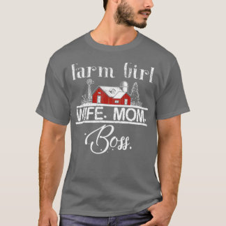 Boerderij Meisje Vrouw Mam Boss Shirt Grappig Farm