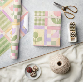 Boerderij Meisjesachtig Pastel Roze Groene Dekbed  Cadeaupapier