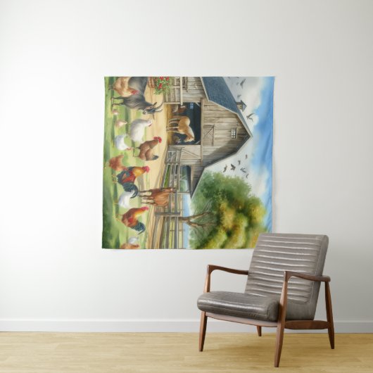 Boerderij met beesten wandkleed (In Situ (horizontaal))