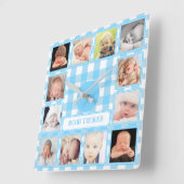 Boerderij met blauwe Gingham 12-foto jongensnurser Vierkante Klok (Hoek)