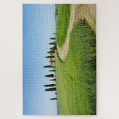 Boerderij met cypersbomen in Toscane Legpuzzel (Verticaal)