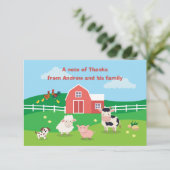 Boerderij met dieren verjaardagsfeest bedankt auto (Staand voorkant)