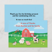 Boerderij met dieren verjaardagsfeest bedankt auto (Voorkant / Achterkant)