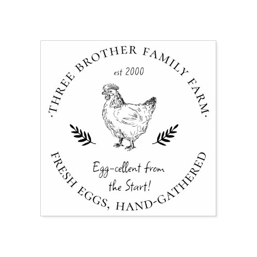 Boerderij met eigen naam | Verse eieren Rubberstempel (Afrduk)