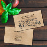 Boerderij met gebergte Rustige Vintage Bu Visitekaartje<br><div class="desc">Berghandgemaakte Boerderij Rustic Vintage Pine Tree Visitekaartjes met natuur,  bos en bossen voor uw zelfgemaakte biologische producten</div>