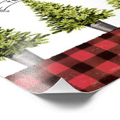 Boerderij met gevarieerde kerstbomen foto afdruk (Hoek)