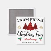 Boerderij met kerstbomen, gesneden en met tangen magneet (Voorkant / Achterkant)