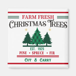 Boerderij met kerstbomen, gesneden en met tangen magneet