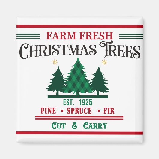 Boerderij met kerstbomen, gesneden en met tangen magneet (Voorkant)