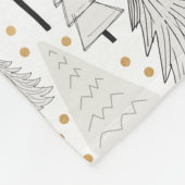 Boerderij met kerstbomen, gouden punts fleece deken (Hoek)