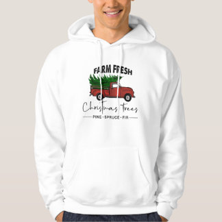 Boerderij met kerstbomen Old Truck Hoodie