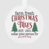 Boerderij met kerstbomen ornament (achterkant)