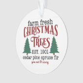 Boerderij met kerstbomen ornament (voorkant)