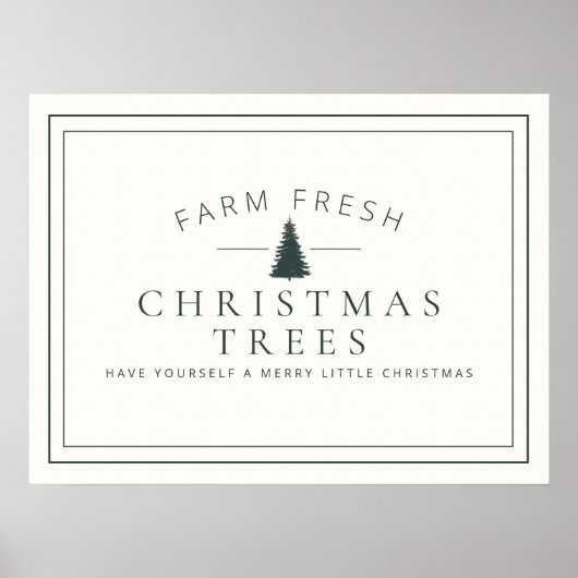 Boerderij met kerstbomen Poster (Voorkant)