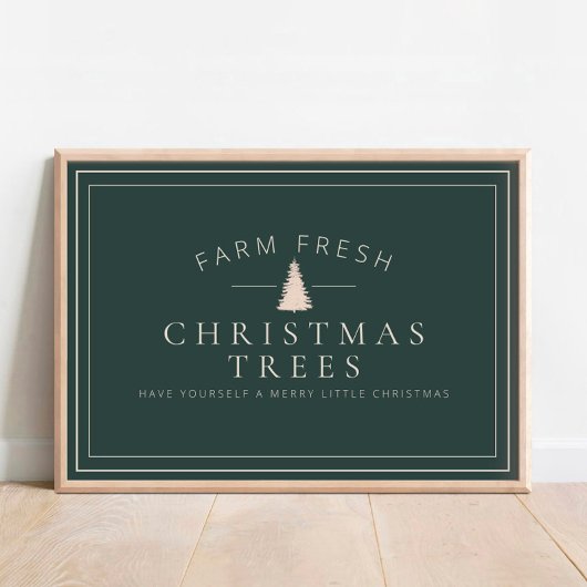 Boerderij met kerstbomen Poster voor feestdagen