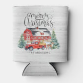 Boerderij met kerstbomen | Red Truck Blikjeskoeler (Voorkant)