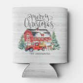 Boerderij met kerstbomen | Red Truck Blikjeskoeler (Achterkant)