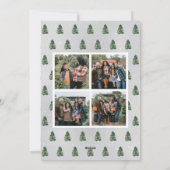 Boerderij met kerstboomfoto's uit de bijtende fami feestdagenkaart (Achterkant)