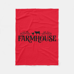 Boerderij met Koe & Kip Fleece Deken