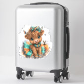 Boerderij met Schotse Hooglanders Halloween Sticker (Koffer)