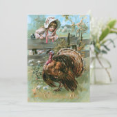  Boerderij met Thanksgiving Turkije Feestdagenkaart (Staand voorkant)
